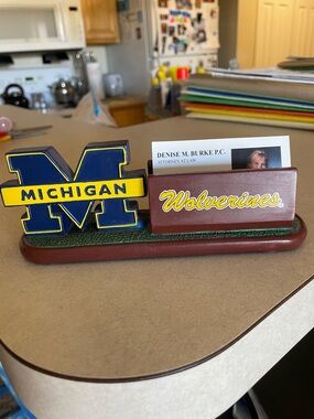 Michigan Wolverines Desk Card Holder - Blue & Yellow